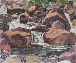 Arroyo de montaña en Champéry